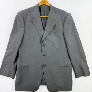 ARMANI Wool Woven 3 button Tweed Sportcoat Blazer Jacket Size 44 R Gray *FLAW